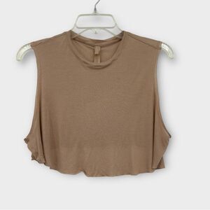 SKIMS Sheer Lightweight Cropped Tank in Tan Women’s Size XL